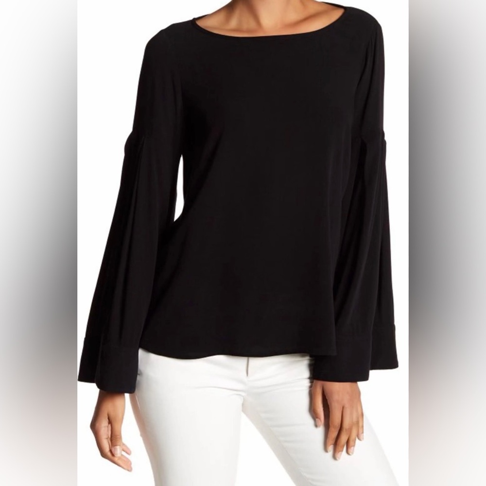 RHODE Black Bell Sleeve Blouse - Flowy Romantic Top